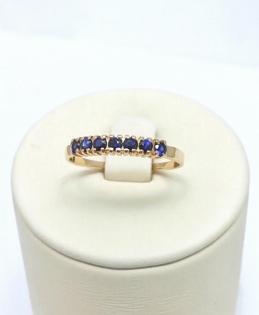 Золотое кольцо дорожка, вставка сапфир