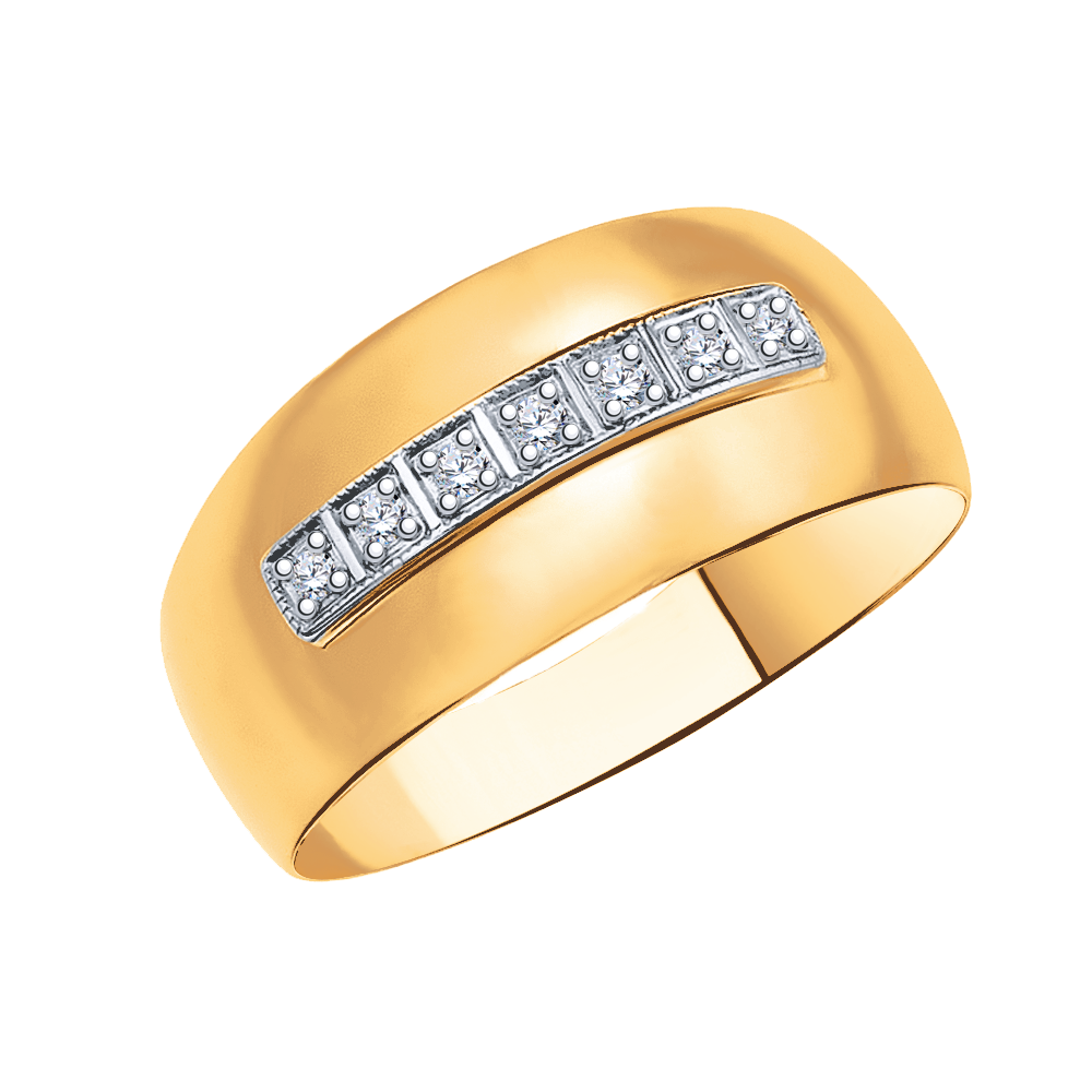 Золотое кольцо, вставка фианит