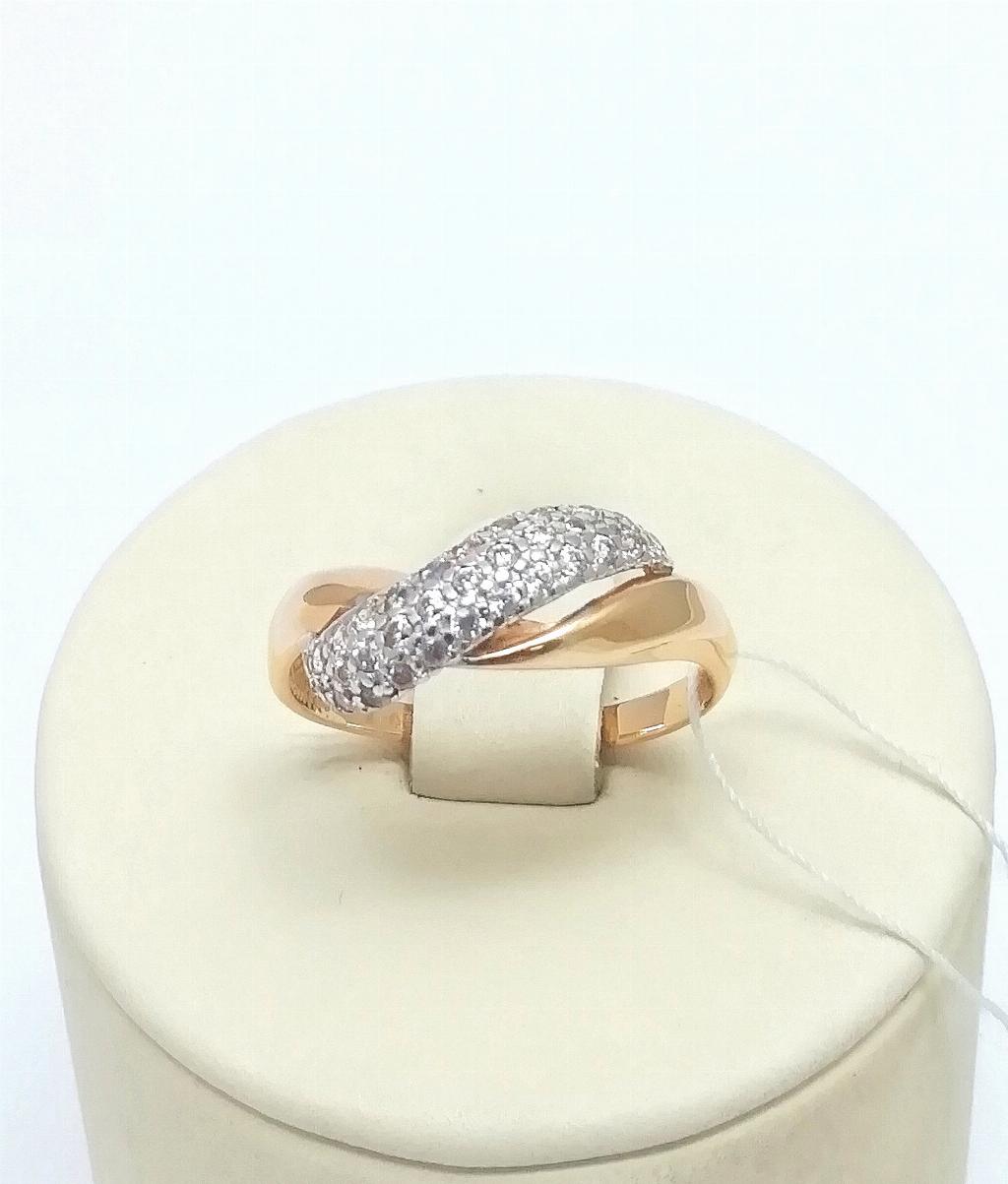 Золотое кольцо женское, вставка фианит