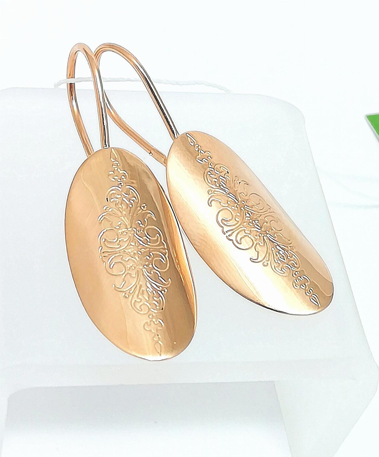 Золотые серьги пластины