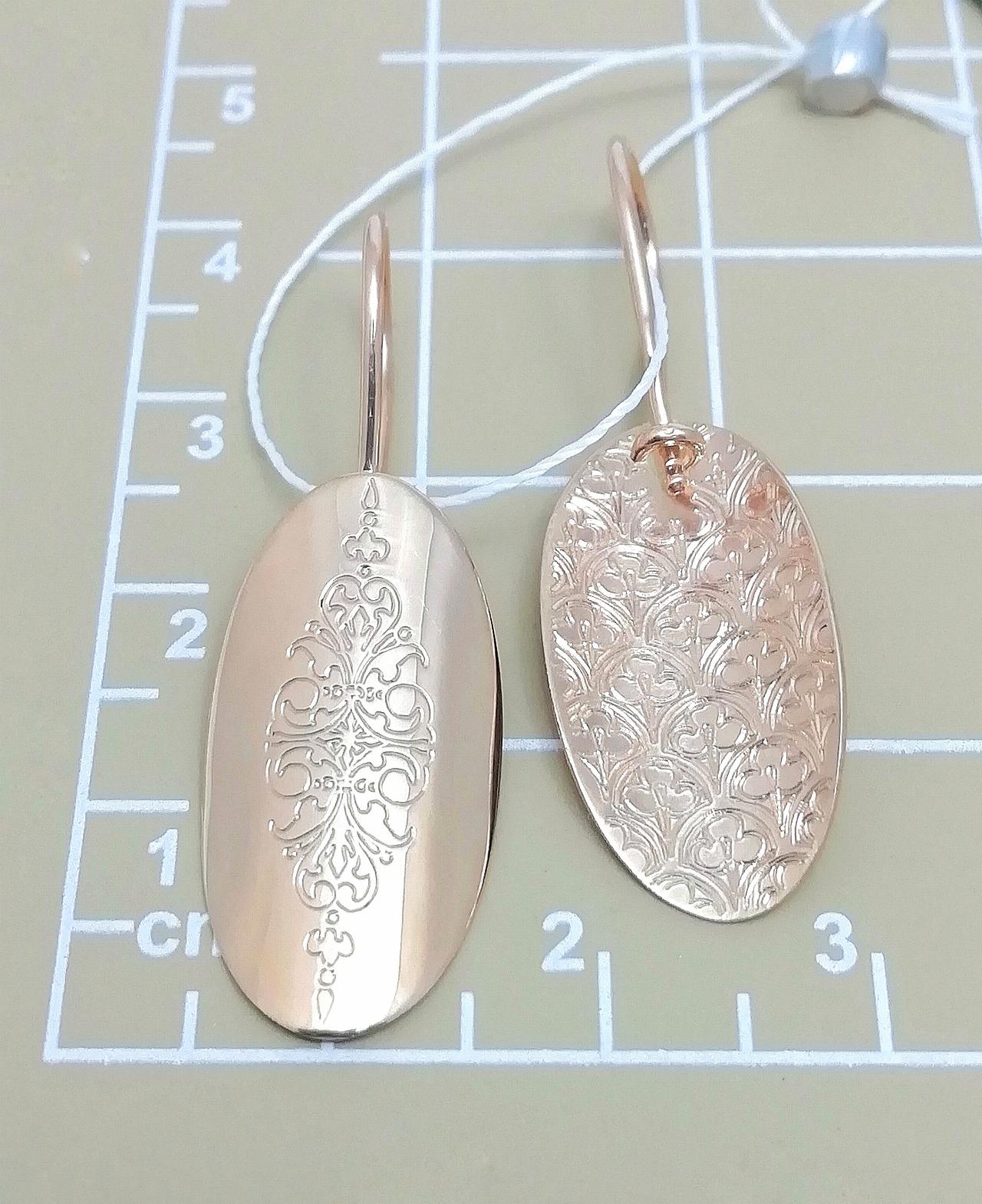 Золотые серьги пластины