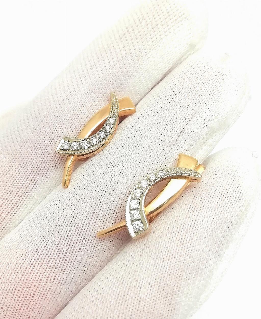 Серьги женские, вставка бриллиант