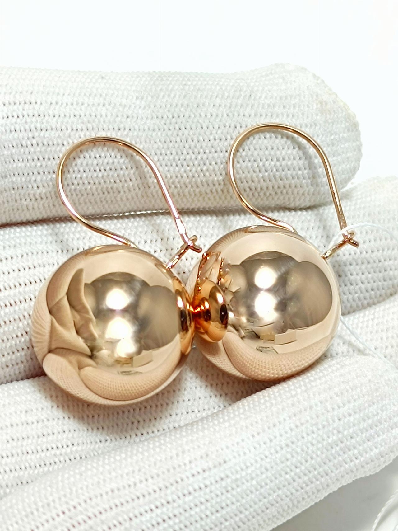 Золотые серьги шары