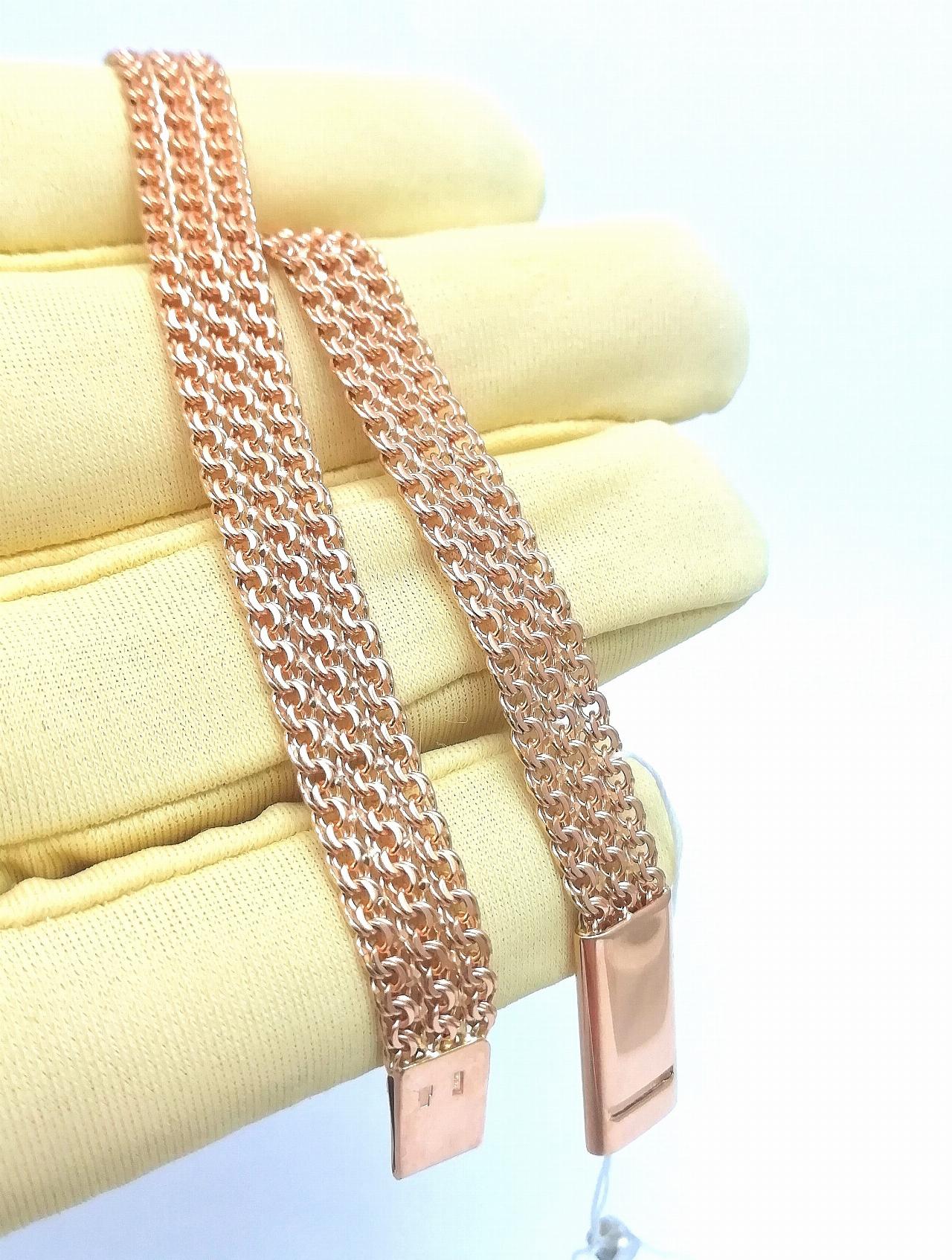 Золотой браслет Тройной бисмарк