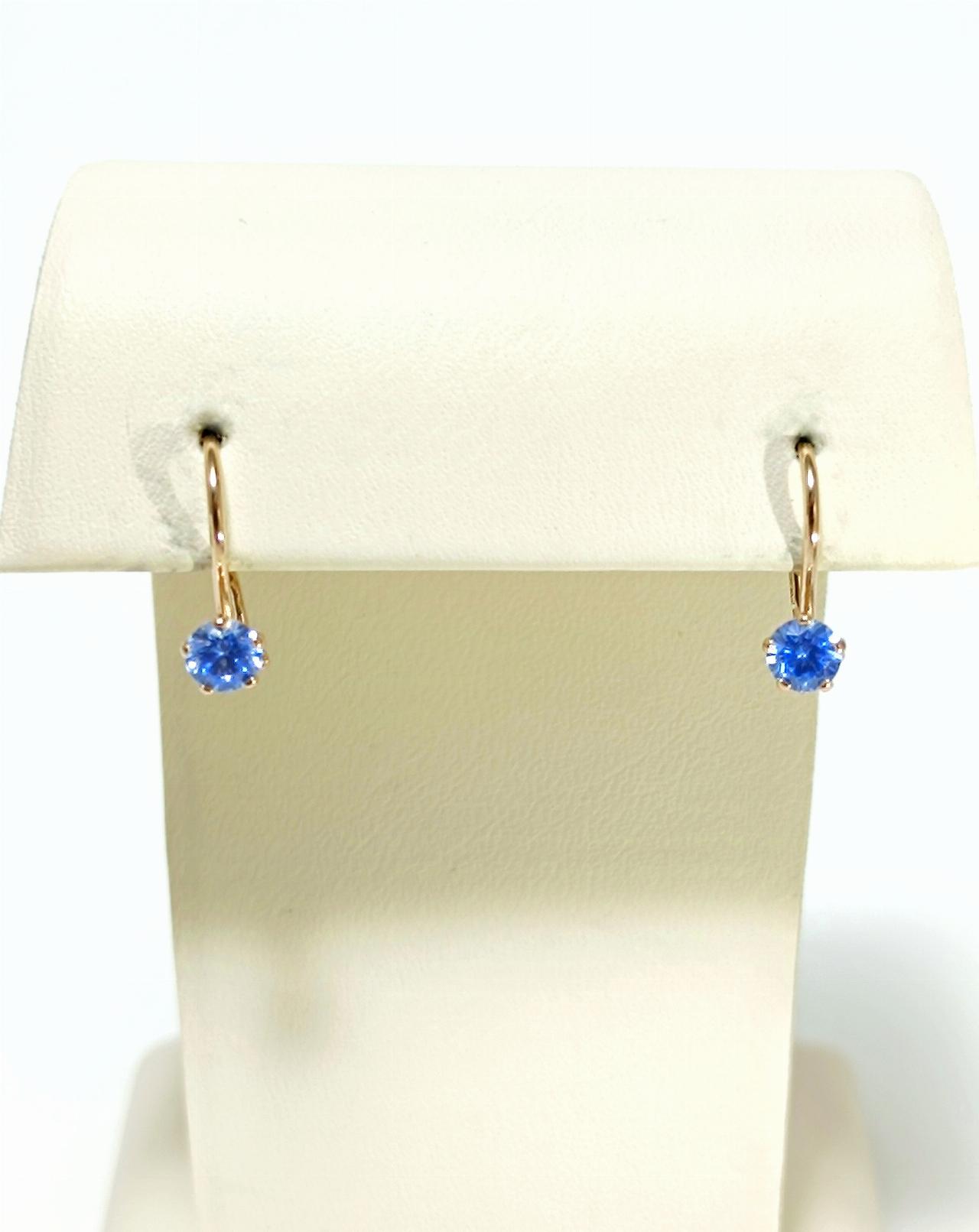 Золотые серьги детские, вставка фианит