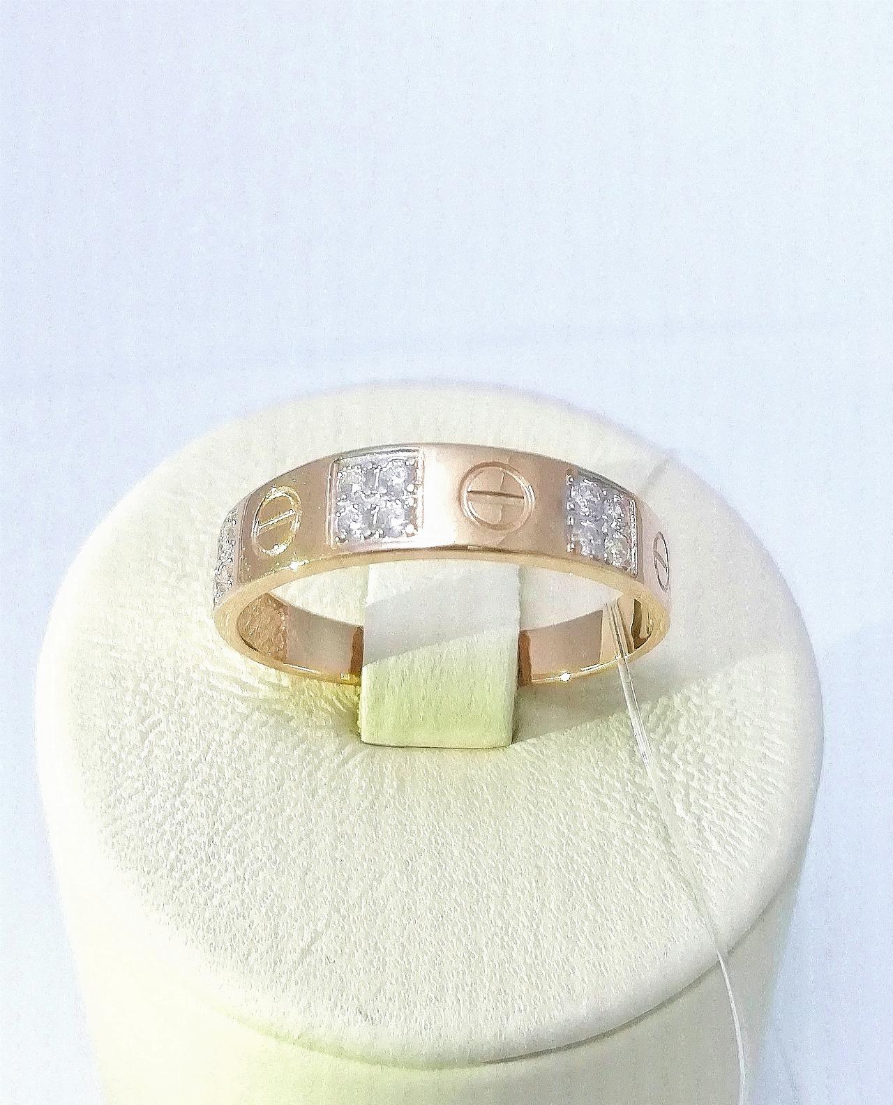 Золотое кольцо женское, вставка фианит