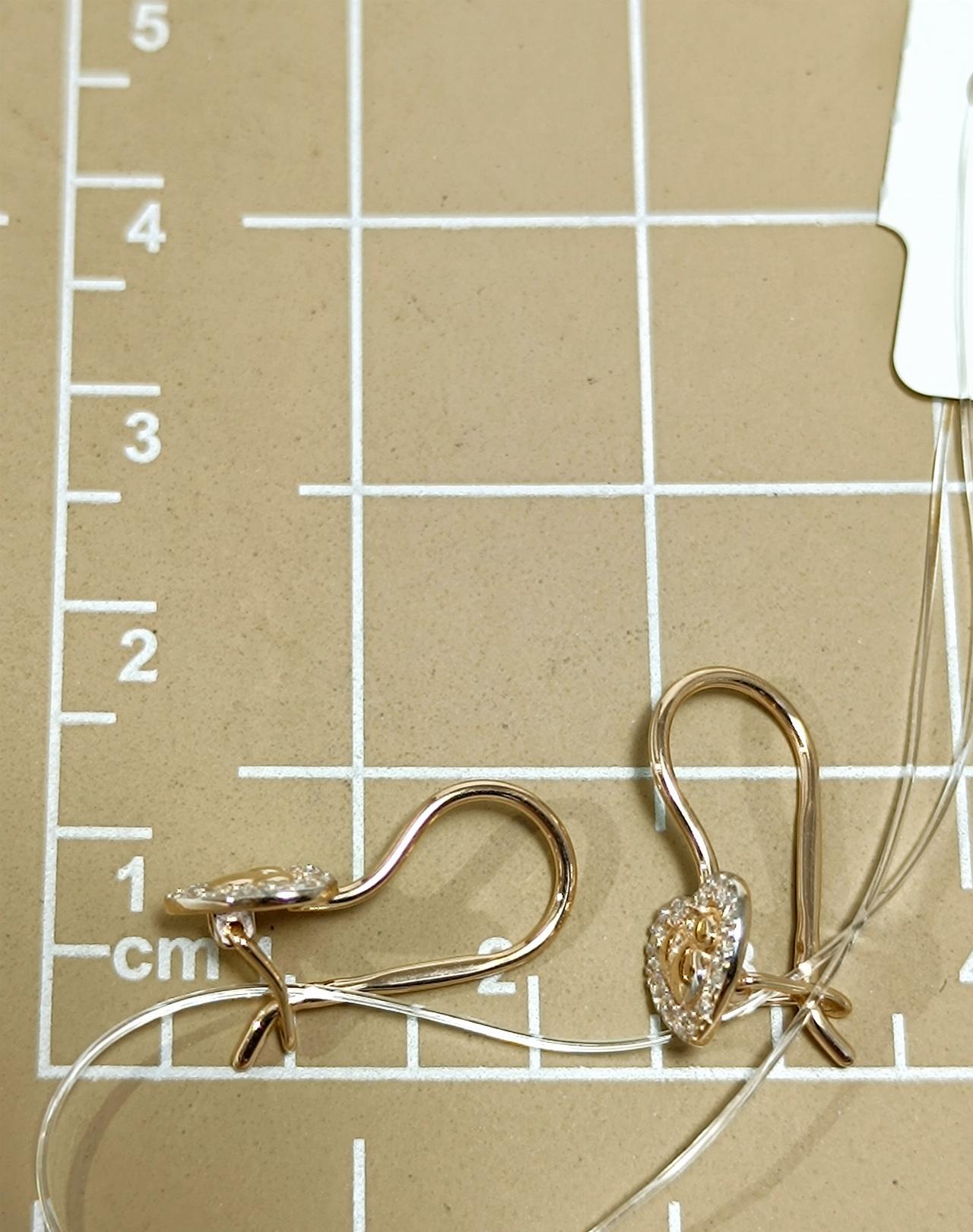 Золотые серьги детские, вставка фианит