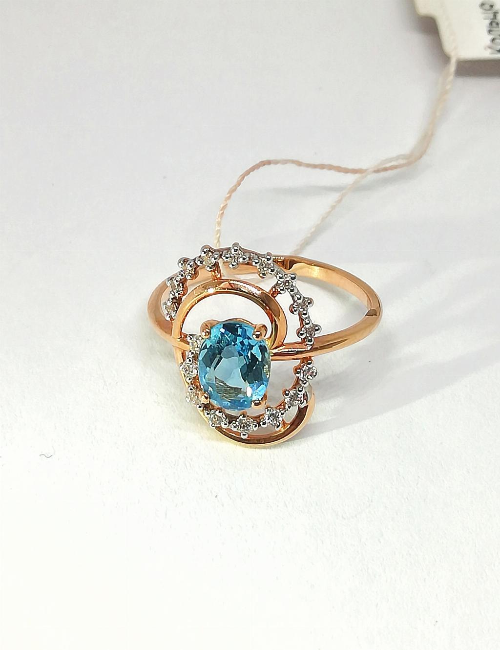 Золотое кольцо, вставка фианит