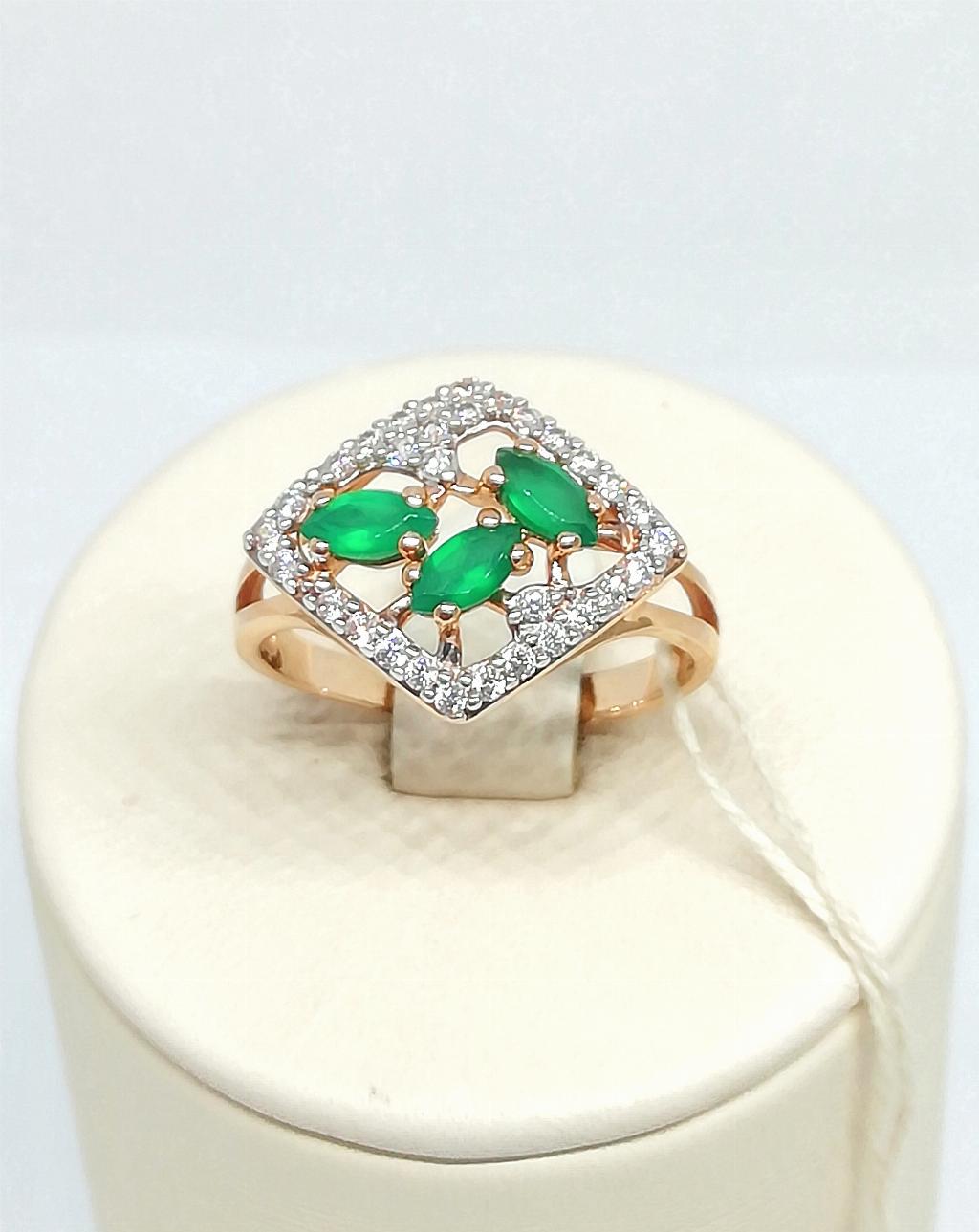 Золотое кольцо, вставка фианит