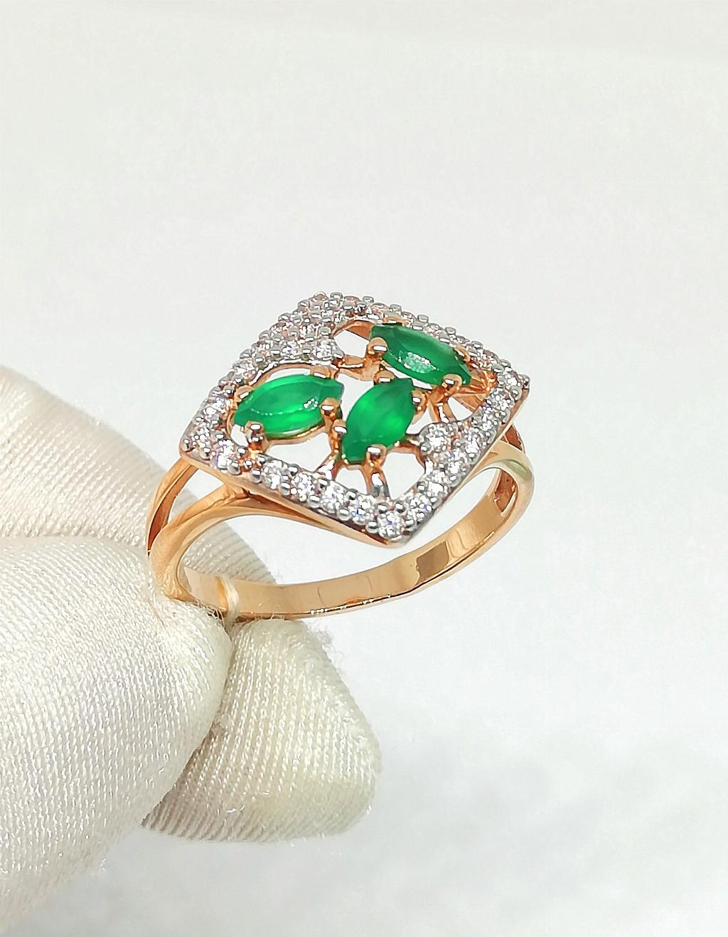 Золотое кольцо, вставка фианит