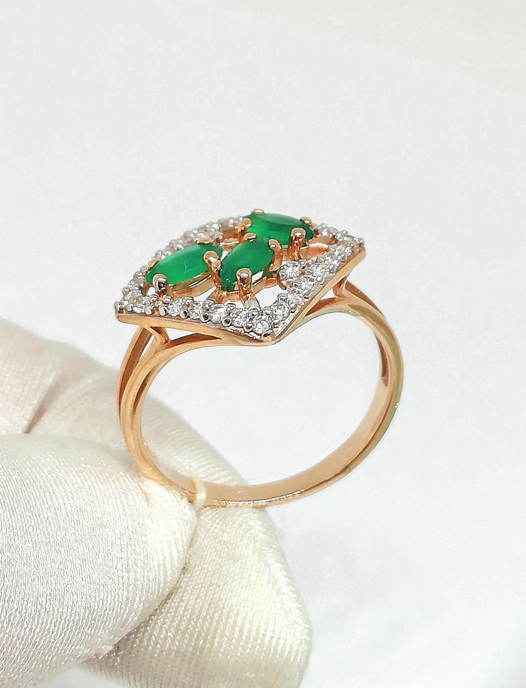 Золотое кольцо, вставка фианит