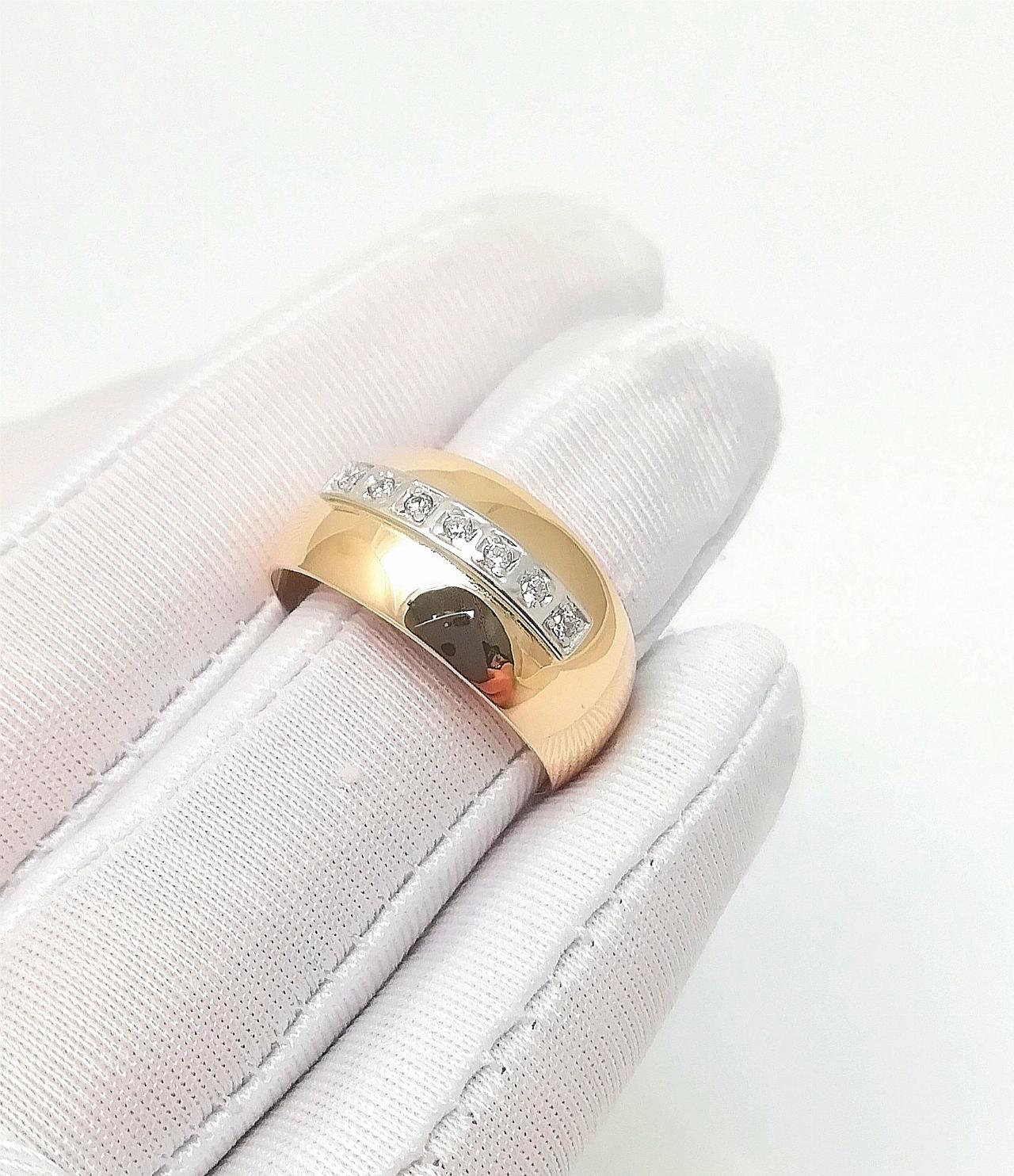 Золотое кольцо женское, вставка фианит