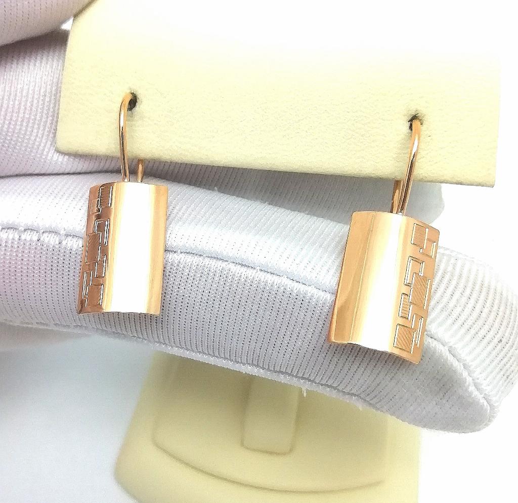 Золотые серьги пластины