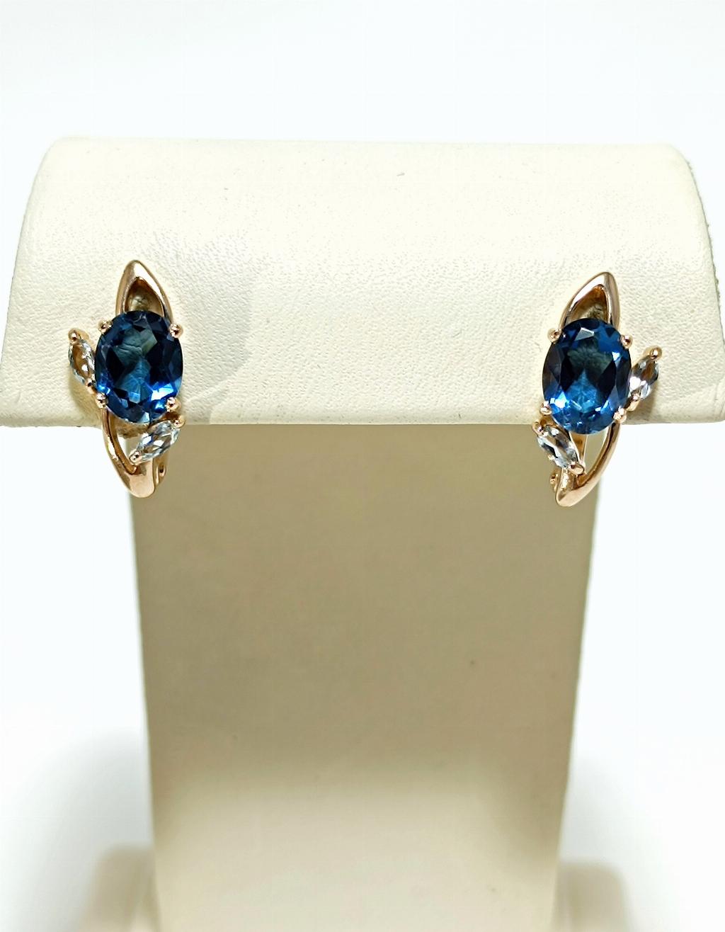 Золотые серьги женские, вставка фианит