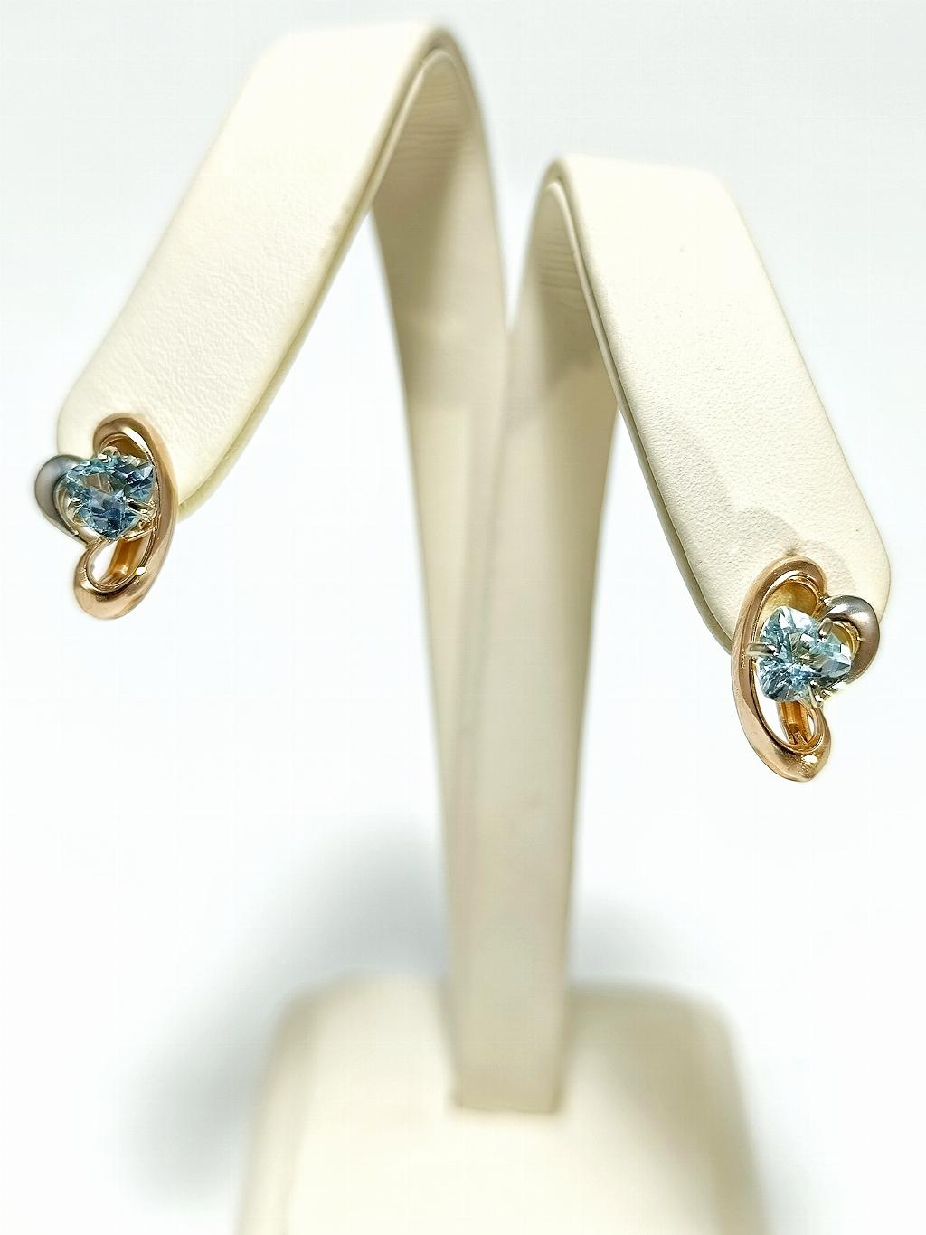 Золотые серьги женские, вставка фианит