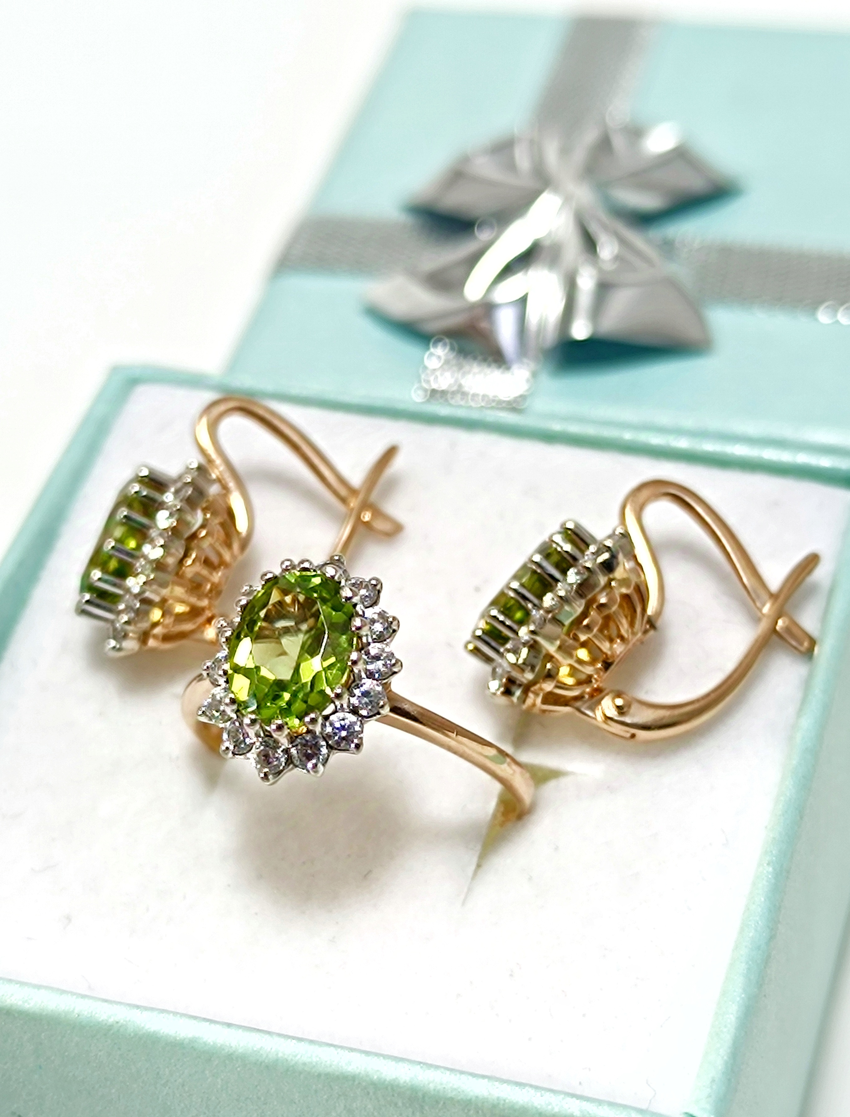 КОМПЛЕКТ: ЗОЛОТЫЕ СЕРЬГИ И КОЛЬЦО 7,0 ГРАММ