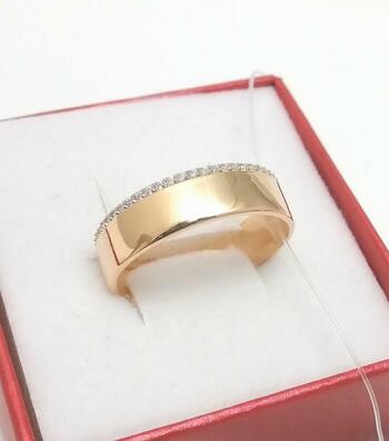 Золотое кольцо дорожка, вставка фианит