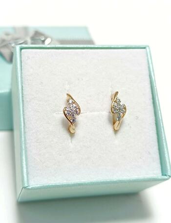 Золотые серьги, вставка фианит