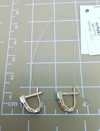 Золотые серьги детские, вставка фианит