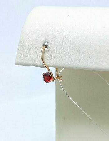 Золотые серьги детские, вставка фианит