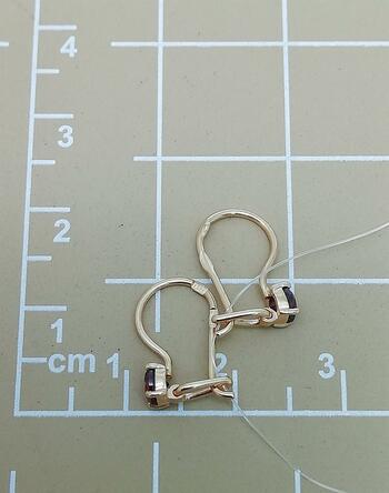 Золотые серьги детские, вставка фианит