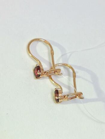 Золотые серьги детские, вставка фианит