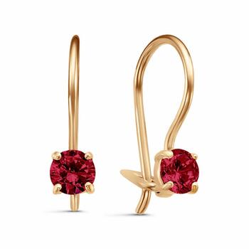 Золотые серьги детские, вставка фианит