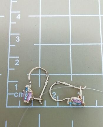 Золотые серьги детские, вставка фианит