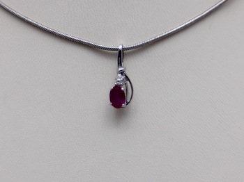 Кулон дк101117-378 0,68гр, вставка рубин