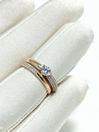 Золотое кольцо женское, вставка фианит