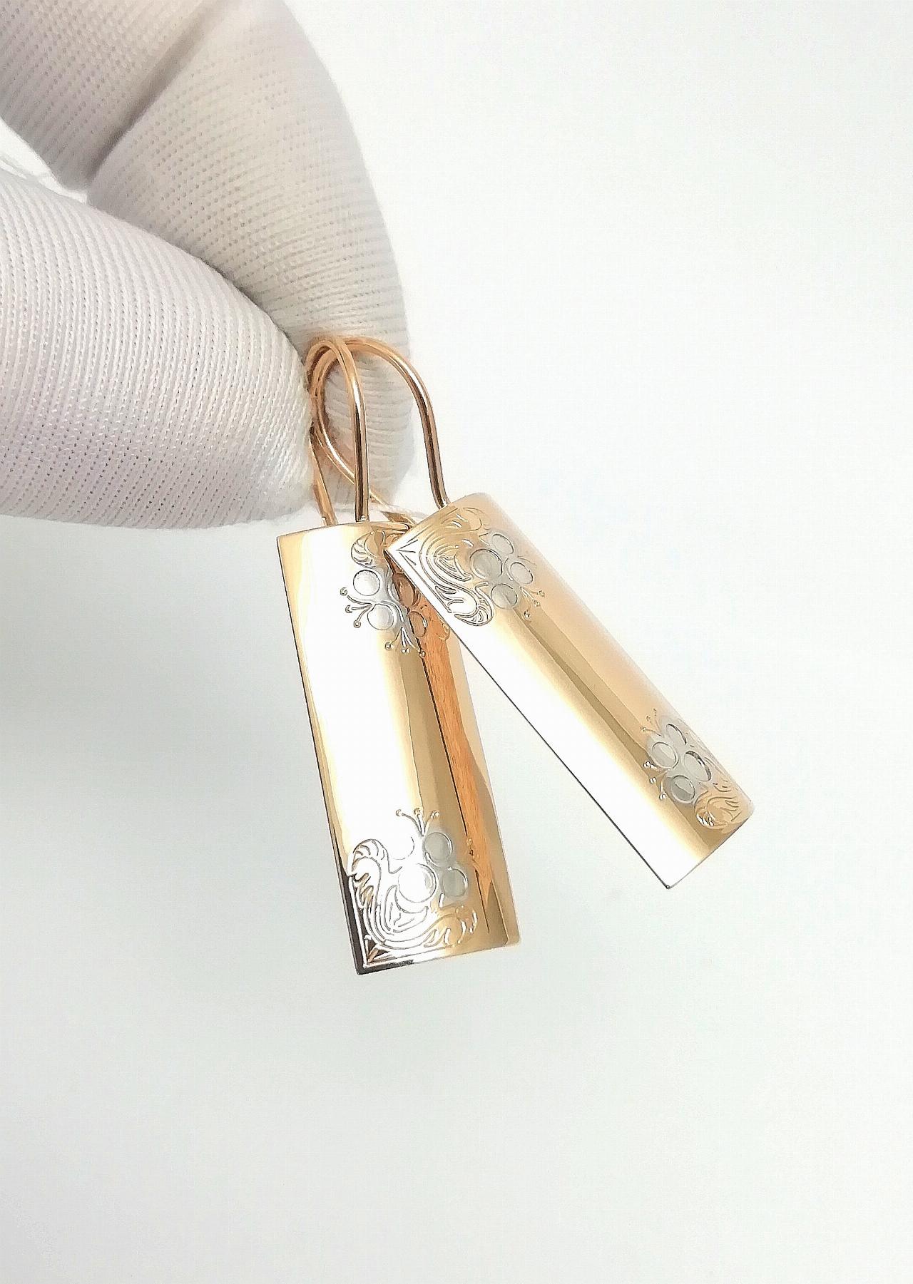 Золотые серьги пластины