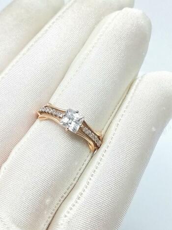 Золотое кольцо, вставка фианит