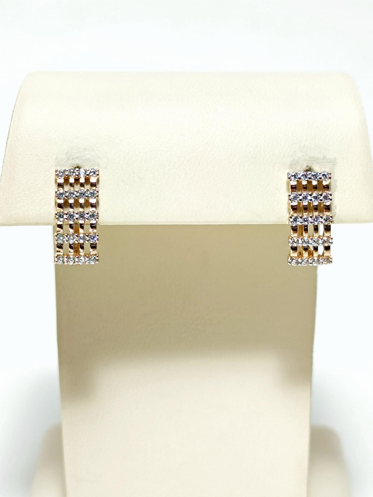 Золотые серьги женские, вставка фианит