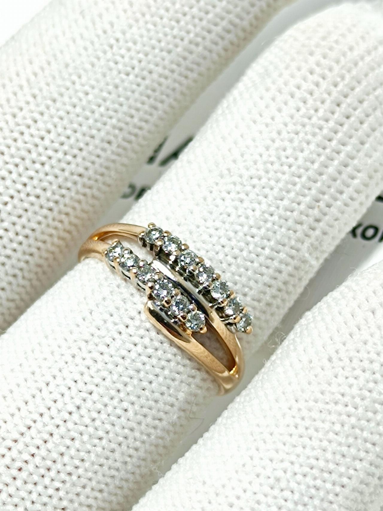 Золотое кольцо женское, вставка бриллиант