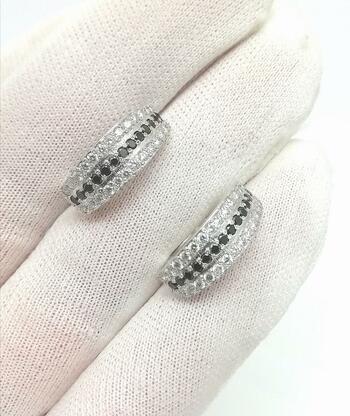 Серьги женские классические крупные, вставка бриллиант