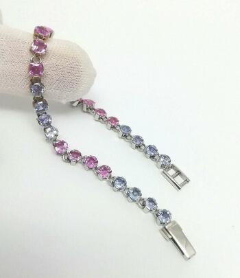 Браслет женский, вставка сапфир