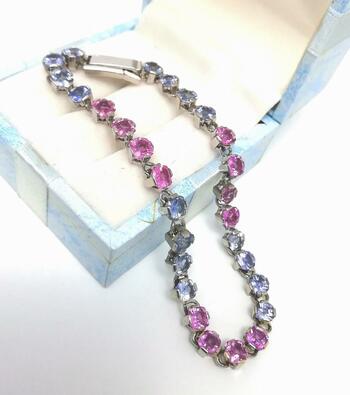 Браслет женский, вставка сапфир