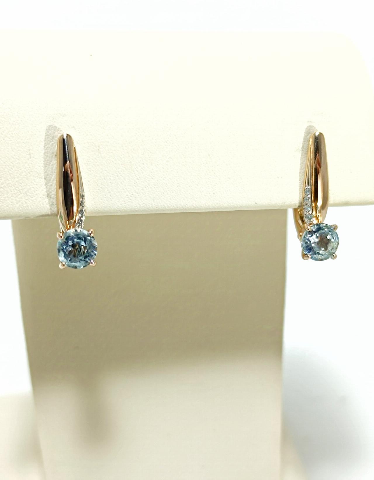 Золотые серьги женские, вставка фианит