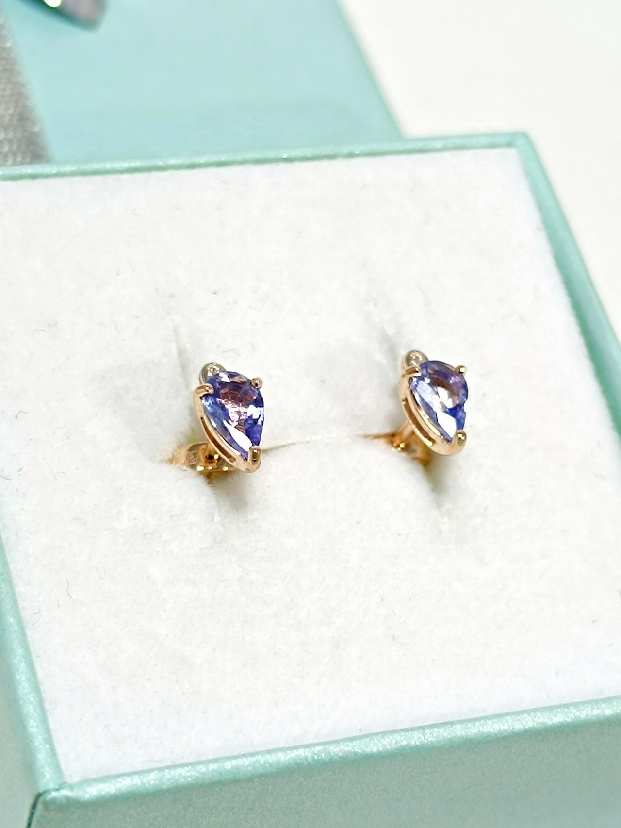 Золотые серьги пусеты, вставка фианит