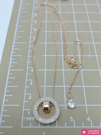 Золотое колье, вставка фианит