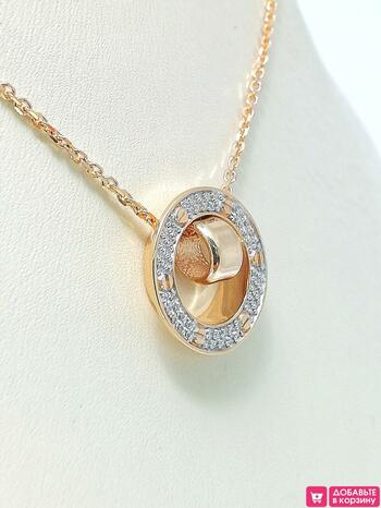 Золотое колье, вставка фианит