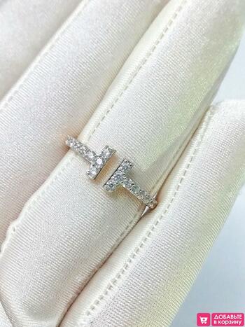 Золотое кольцо женское, вставка фианит