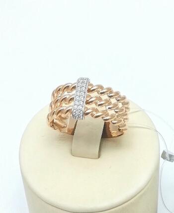 Золотое кольцо, вставка фианит