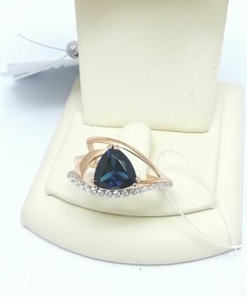 Золотое кольцо, вставка фианит