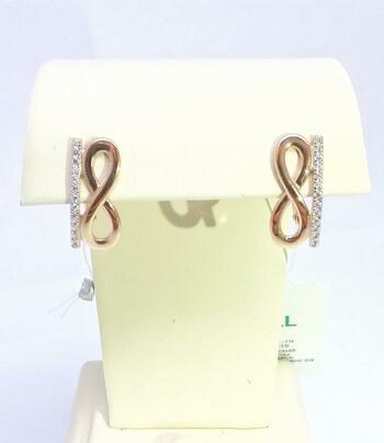 Золотые серьги женские, вставка фианит