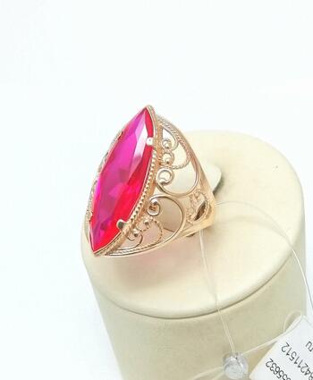 Золотое кольцо Маркиз, вставка фианит