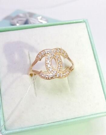 Золотое кольцо, вставка фианит