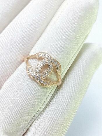 Золотое кольцо, вставка фианит