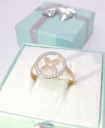 Золотое кольцо, вставка фианит