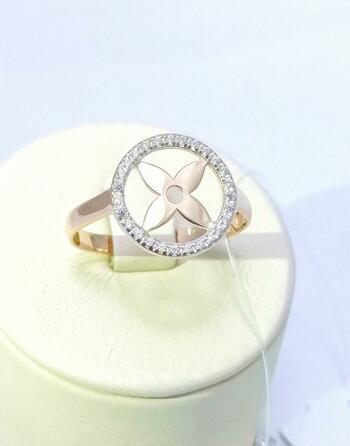 Золотое кольцо, вставка фианит